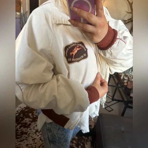 Super rare Heston NFR jacket 1986. This bomber fits so well and is so flattering